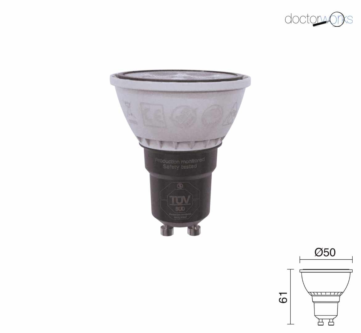 Lámpara LED PRO GU10 LED Bulb 4.50W 300lm CRI80 4000K 38º Blanco