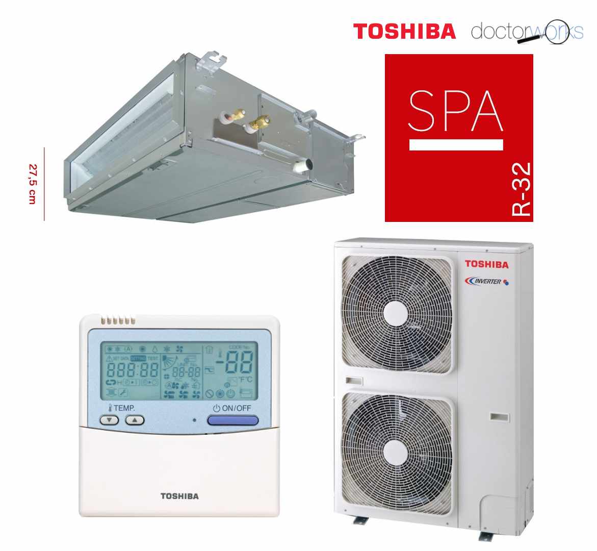 Toshiba Spa Inverter 56 (R-32) para conductos A/A+