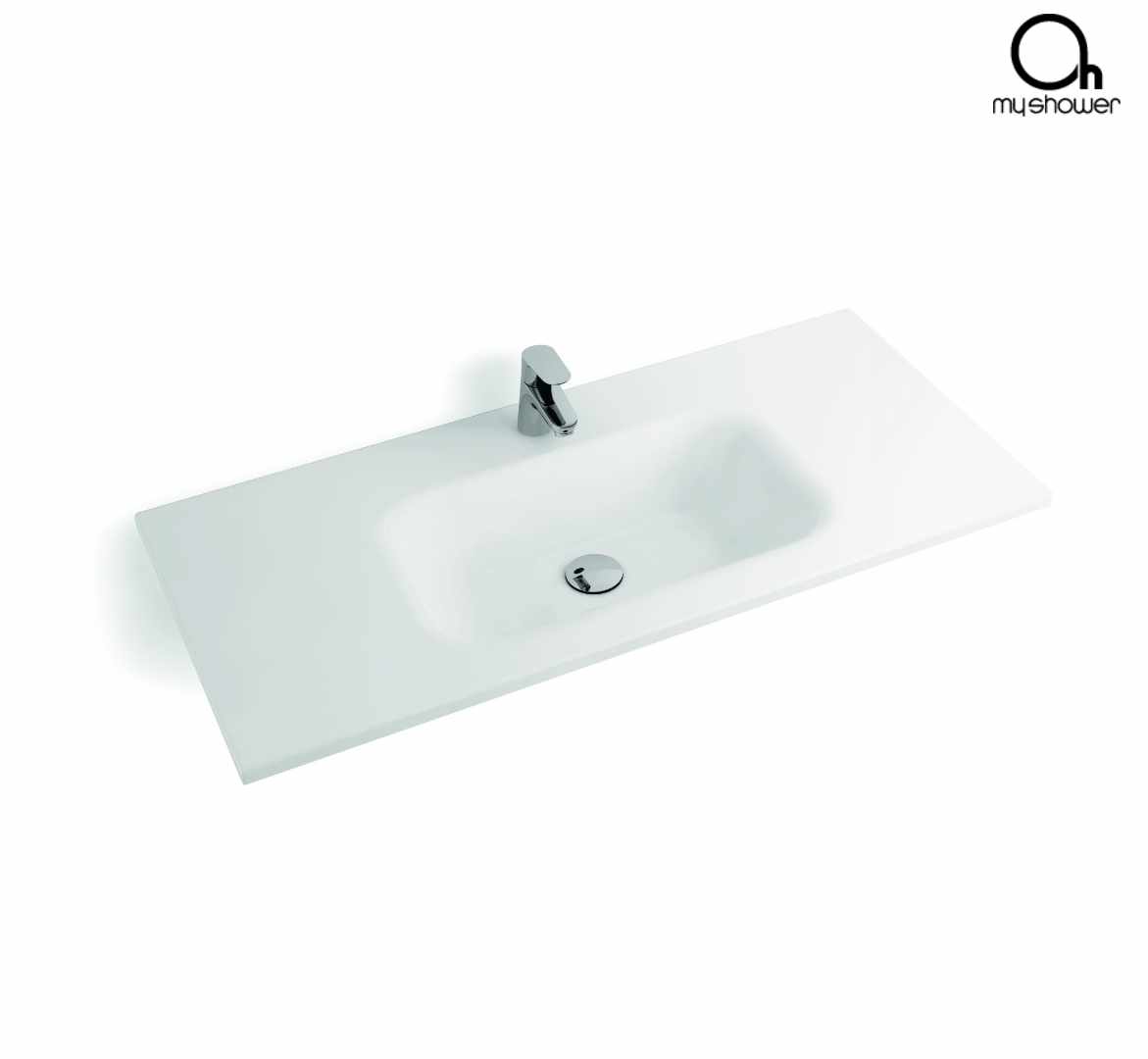Encimera de lavabo para encastrar serie Milo de 81x46 cm color blanco