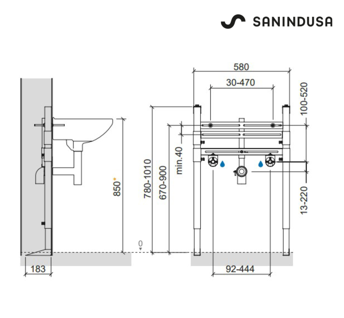 Estructura interior para lavabo suspendido Sanindusa Sanfix
